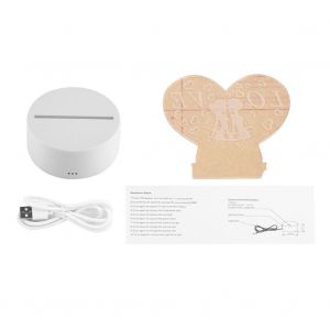 Hjlian Lampe De Table Tactile 3d Usb 4,5 V, Effet Illusion Visuelle Romantique, 7 Couleurs (Base Blanche) - Neuf
