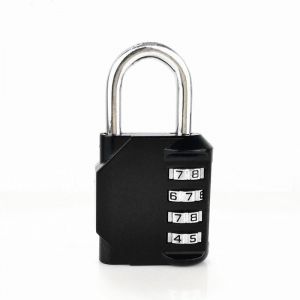 (Noir) Cadenas de casier à combinaison, cadenas, codé à 4 chiffres, serrure de la salle de sport, serrure de casier scolaire, serrure à combinaison résistante aux intempéries pour l'extérieur - Neuf