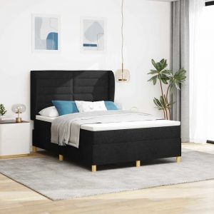 vidaXL Lit &agrave; ressorts avec matelas gris fonc&eacute; 90x190 cm Noir - Neuf
