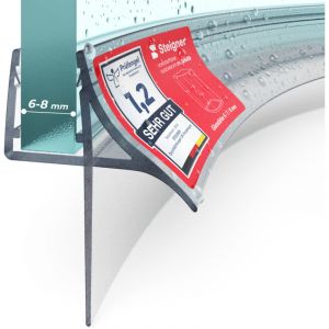 Steigner - Joint De Douche Pour Paroi En Verre, 50cm, Vitre 6/7/8mm, Joint D'&eacute;tanch&eacute;it&eacute; Pvc Courb&eacute; Pour Les Cabines De Douche Arrondies, Uk09 - Neuf