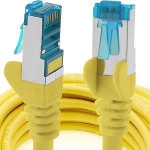 Câble Réseau Cat6A Cat6 Cat6 10 Gb/S 5 M | Jaune - 1 Pièce | Cat 6A | S-Ftp | Double Blindage[BLE7110762] - Neuf