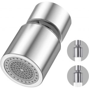 360 Degrés Robinet Aérateur Économie d'Eau Filtre FM22 Rotation Aérateur de Robinet de Cuisine Robinet 2 Modes de pomme de Douche Réglable - Neuf