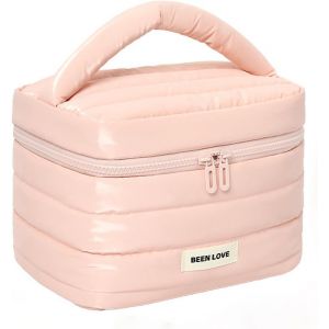 MAA-Trousse De Maquillage/Sac De Toilette De Grande Capacité pour Femmes Et Filles/Accessoires De Voyage/Cosmétique Bag De Fermeture Éclair/Rangement Organisateur/Tissu Imperméable pour Doudoune - Neuf