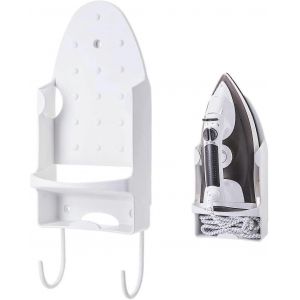 Cintre de planche &agrave; repasser - Support de fer &eacute;lectrique - Support de planche &agrave; repasser mural - Avec crochets amovibles - Pour porte d'&eacute;tag&egrave;re de salle de bain &agrave; la maisonblanc1pcs) - Neuf