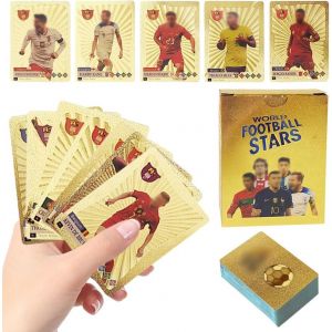 Chenquansarl-55 Pi&egrave;ces Cartes Star Coupe Du Monde, Cartes De Football Carte Football Or Gold Cartes De Football Uefa Champions League Cartes &Agrave; Collectionner Pour Fans, Enfants, Adolescents Et Les Adu - Neuf