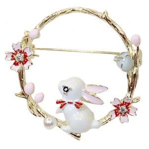 Broche Accessoires Lapin Oreilles De Lapin Broche Int&eacute;rieure Broche Lapin Broche Peluche Broche Pour Femme Badge Broche Broche &Eacute;pingle Broche Couronne Broche Femme M&eacute;tal - Neuf