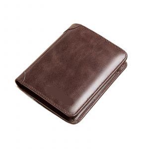 Cuir porte-Monnaie Slim Vertical porte-monnaie pour Hommes, Noir Mince Short ID Titulaire de Carte de Cr&eacute;dit, Minimaliste Caf&eacute; Brun-Un - Neuf