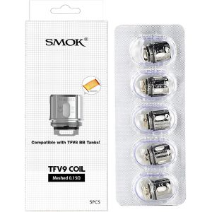 Checarzhn--No1-Tfv9 Coil 0.15ohm Mesh Coil Pour Tfv9 Tank, Scar-Mini, Tfv9 Mini Tank, Rigel, Rigel Mini, Scar-18, 5pcs/Pack, Pin Plaqué Or, Grande Surface De Chauffe, Sans Nicotine - Neuf