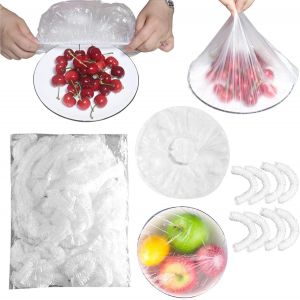 Jexnovashop-200pcs Film Alimentaire Reutilisable,Couvercles De Bols R&eacute;utilisables,Sacs De Conservation Frais Pour Prot&eacute;ger La Fra&icirc;cheur Des L&eacute;gumes &Agrave; La Maison - Neuf
