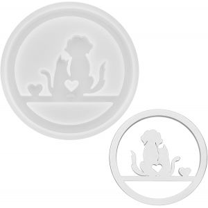 Moule Resine Epoxymoule Silicone Resine Epoxy, 3d Home Moule Bougie, Moules &Agrave; Bougies, Moules Silicone D&eacute;coration Pour Fabrication De Bougies Loisirs Cr&eacute;atifs(Chien Et Chat) - Neuf