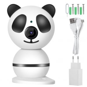 Camera de surveillance panoramique sans fil intelligente 720P, Fisheye, moniteur de securite Panda (UE 100-240 V) - Neuf