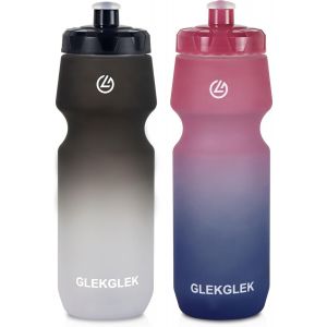 Kalanka-Bidon Velo Anti Fuite, Lavable Au Lave Vaisselle, Gourde 750ml Pour La Natation, L'exercice Et Randonnée (Noir Blanc/Rose Bleu) - Neuf