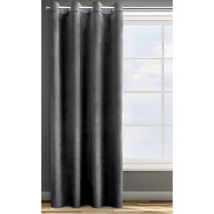 Tianyi-Design91 Rosa Rideau En Velours Doux Uni Opaque Avec Oeillets - 1 Unité, Moelleux, Panneau Drapé, Classique, Élégant, Salon, Chambre, 200 G/M², 140x250 Cm, Noir - Neuf