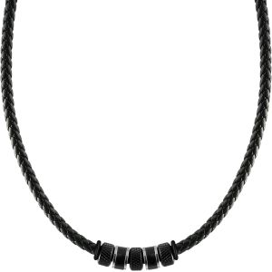 Tianyi-Collier En Cuir Pour Homme, Chaîne Cordon, Noir, Pendentif, Casual En Cuir Et Acier Inoxydable, Avec Boîte À Bijoux, Idée Cadeau Pour Homme - Neuf