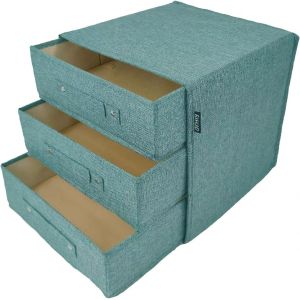 Mevronisshop-Bo&icirc;te De Rangement En Tissu Avec Couvercle Pliable - Organiseur De Tiroir - Bo&icirc;te De Rangement Pour Chaussettes, Soutiens-Gorge, Cravates (3 X 3) - Neuf