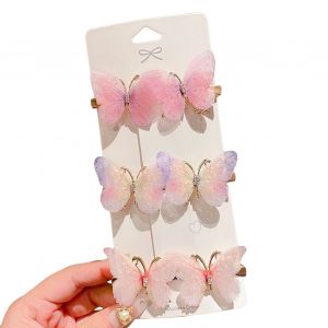 Pince À Cheveux Décorative En Forme De Papillon, 6 Pièces, Embellie En Strass, Épingle À Cheveux De Princesse Pour Fille, Accessoires Pour Cheveux En Forme D'animal-B - Neuf