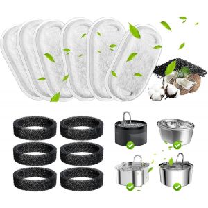 Chenquansarl-Lot De 12 Filtres De Fontaine À Eau Pour Chat - Filtres De Rechange Pour Fontaine À Eau En Acier Inoxydable - Débit D'eau Réglable De 2 L - Fontaine À Eau Pour Animaux Domestiques - Font - Neuf