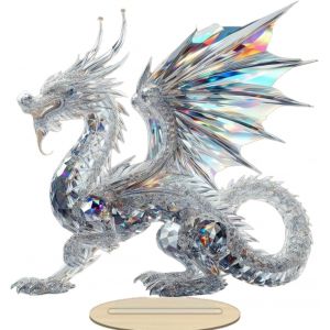Mevronisshop-Dragon En Cristal Transparent 2d - Objet De D&eacute;coration En Acrylique De Style Boh&egrave;me Pour Bureau Et Salon - Neuf