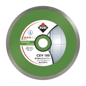 Disque diamant RUBI CEV PRO - Coupes &agrave; eau - 180 mm - Neuf