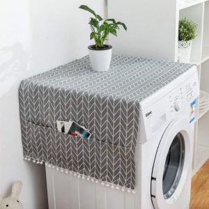 Housse anti-poussière pour réfrigérateur, housse de protection multifonction pour machine à laver, avec sacs de rangement pour réfrigérateur, gris, 130 x 53 cm - Neuf
