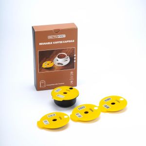 Lot de capsules de caf&eacute; s,compatibles avec les machines Bosch Tassimo,4 couvercles en silicone avec filtres 60/180/200/220 ml,rechargeable,durable,kit complet (plastique) - Neuf