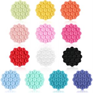 Kal-13pcs Simple Face Support De T&eacute;l&eacute;phone &Agrave; Ventouse, Rond Auto-Adh&eacute;sif T&eacute;l&eacute;phone &Agrave; Ventouse En Silicone Mains Libres Poign&eacute;e Collante En Silicone Pour T&eacute;l&eacute;phone Portable (13 Couleurs) - Neuf