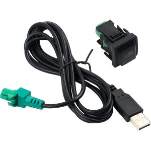Adaptateur de c&acirc;ble audio USB de voiture, lecteur CD, c&acirc;ble radio, prise USB encastrable, rechange pour VW Volkswagen (130 cm) - Neuf