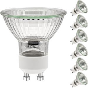 Kalanka-Ampoules Gu10 50w,Gu10 Ampoules Halogènes,Ampoule Spot Ac 230v 50w, Gu10 Halogen Ampoules Halogène 2 Broches 35° Angle De Rayonnement 2700k Dimmable Blanc Chaud, Pack De 6 - Neuf