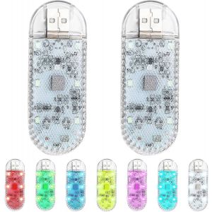Éclairage Intérieur De Veilleuse Avec Usb Lampe D'ambiance Led Rechargeable Portable Avec Flash Pour La Maison,La Fête,Le Camping Et La Voiture,Paquet De 2 - Neuf