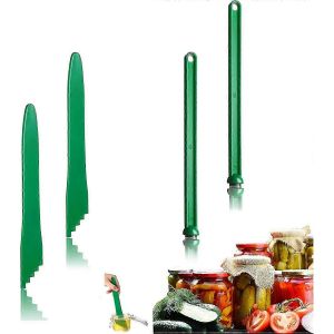 Kit de mise en conserve 4 pièces, 2 poussoirs à bulles et 2 lève-couvercles de bocaux. Kit de mise en conserve magnétique. - Neuf