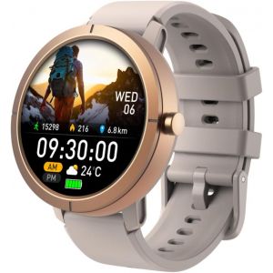Smartwatch avec GPS int&eacute;gr&eacute;, &eacute;tanche &agrave; 50M, Appel Bluetooth, Montre Sport d'ext&eacute;rieur pour Hommes et Femmes, 170 Modes d'entra&icirc;nement, AMOLED 1,32"", fr&eacute;quence Cardiaque Sommeil SpO2 (Or) - Neuf