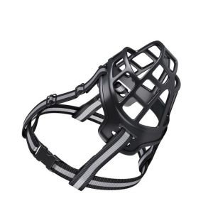 Museli&egrave;re Flexible En Silicone 26 Cm/31 Cm, R&eacute;fl&eacute;chissante, R&eacute;glable, Anti-Morsure, Anti-Aboiement Et Anti-Griffures, Pour Chiens De Petite Et Moyenne Taille, Noire. - Neuf