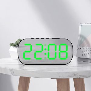 KAL-Horloge Murale Numérique, Grand Écran, Luminosité Réglable, Horloge Numérique Led, Compte À Rebours Avec Date, Semaine, Température (B-Vert) - Neuf