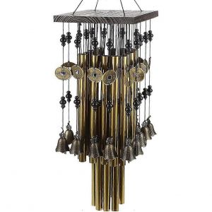 Carillon éolien en tube métallique intérieur extérieur avec cloche en cuivre Grands carillons éoliens pour jardin de patio de cour Terrac - Neuf
