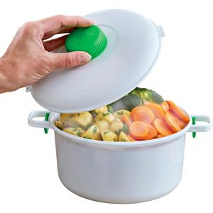 SUBZONAL-Autocuiseur pour micro-ondes 2,8 l avec valve &agrave; vapeur, autocuiseur et cuiseur &agrave; pression pour micro-ondes &iquest; Gain de temps et d'&eacute;nergie &iquest; Avec cuill&egrave;re et verre doseur &iquest; Pour entre autres - Neuf