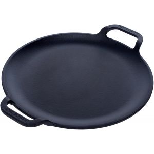 Kalanka-Victoria Plaque À Griller En Fonte Naturelle, Induction Poêle À Pizza, 25cm Avec Poignées, Feu, Barbecue, Four, Comal Pré-Assaisonnée Pour Créer Antiadhésif Sans Toxicité Et Sans Ptfe - Neuf