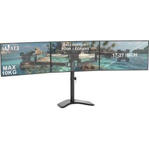 Support Ecran PC 3 Ecran pour Moniteurs jusqu'à 27 Pouces, Bras Ecran PC Entièrement Réglable, Capacité de Poids de 10 kg par Bras, VESA 75/100mm (MF003) - Neuf