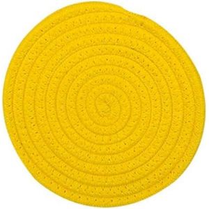 Sjzg-Dessous De Plat En Fil De Coton Antid&eacute;rapant &Eacute;l&eacute;gant Dessous De Plat En Tissu R&eacute;sistant &Agrave; La Chaleur Sets De Table Ronds Tress&eacute;s Pour La Cuisine Et La P&acirc;tisserie, 1 Pi&egrave;ce Jaune 12 Cm - Neuf