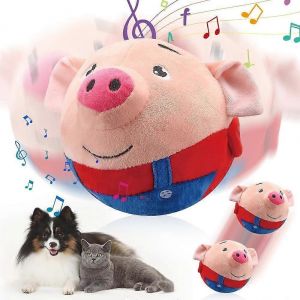 Jouet en peluche pour animal de compagnie, jouet parlant et mobile, jouet interactif pour chien, cochon sauteur, jouet lavable pour chien, secouer, rebondir, anti-ennui - Neuf