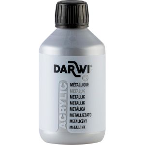 Un Flacon De Peinture Acrylique Métallique - Coloris Argent - 250 Ml - Darwi Acrylic - Neuf