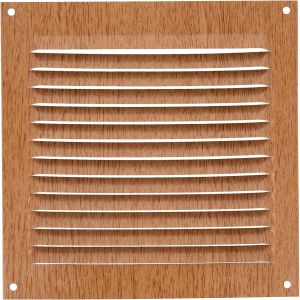 KALANKA-- Grille de ventilation carrée en Aluminium | Grilles d'aération pour sortie d'air | Idéal pour plafond de cuisine et de salle de bain | Dimensions : 150 x 150 mm | Couleur: Bois - Neuf