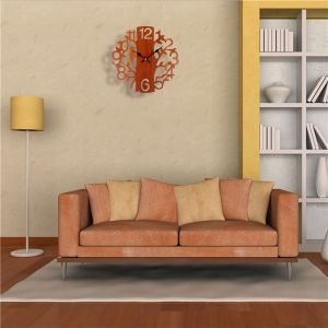 HJLIAN Horloge murale decorative vintage en forme d'arbre avec oiseau pour la maison et le bureau (marron) - Neuf