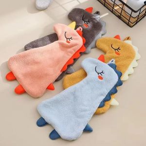 Lot De 4 Essuie-Mains Doux À Suspendre Pour Cuisine, Salle De Bain Et Toilettes, Serviettes Absorbantes En Polaire Corail Motif Dinosaure Pour Enfants - Neuf