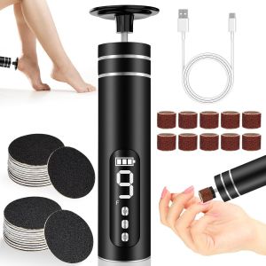 Rapeuse Pieds &Eacute;lectrique - 2 In 1 Rapeuse Pieds Electrique Puissante, Rappe Pieds P&eacute;dicure, Lime A Ongle Electrique, Kit Manucure Pedicure 1800mah Rechargeable 9 Vitesses Led Avec &Eacute;cran Num&eacute;rique - Neuf
