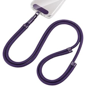 KAL-Cha&icirc;ne De T&eacute;l&eacute;phone Portable Universelle, R&eacute;glable, En Double Corde En Nylon, Robuste, Confortable, Avec Boucle En M&eacute;tal, Durable - Neuf