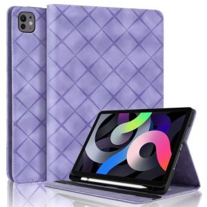 &Eacute;tui En Cuir &Agrave; Motif Losange Pour Ipad Air 11 (2024/2025) - Violet - Neuf