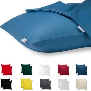 Tianyi-Taie D'oreiller 65x65 Coton Satin Premium Lot De 2 Housse Coussin Pour Coussins Canap&eacute;/Lit Tissu Super Doux Resistant Et Lavable Hypoallerg&eacute;nique Anti-Acariens Avec Fermeture &Eacute;clair Invisible - Neuf