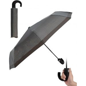 Parapluie Coupe-Vent, Parapluie Pliable Automatique Avec Diam&egrave;tre D'ouverture De 105 Cm, Grand Parapluie, 8 Queues, Renfort En Fibre De Verre, Parapluie De Voyage Avec Poign&eacute;e En Caoutchouc, - Neuf