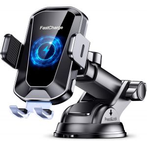 Mdy-Support Telephone Voiture Induction [Alignement Auto] 15w Chargeur Induction Voiture Rapide, Rotation À 360° Accroche Telephone Voiture Ventouse Compatible Avec Iphone 16/15/14/13/Samsung S24 - Neuf