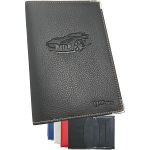 KALANKA-Pochette Carte Grise, Accessoire Porte Papier Voiture + Etui de Protection Trensparent (inclu) Fabrication FRANÇAISE - Neuf